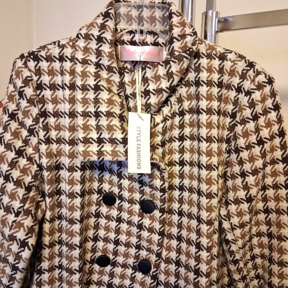 NEW Women’s Cream Brown Double-Breasted Lined Trench Coat Winter Outerwear 18 XL - Picture 9 of 10